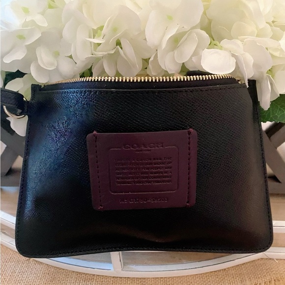 Coach Handbags - Coach Black Leather Wristlet - RARE VINTAGE